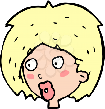 Royalty Free Clipart Image of a Woman Looking
