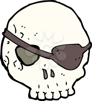Royalty Free Clipart Image of a Skull with an Eye Patch
