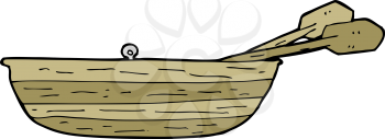Royalty Free Clipart Image of a Wooden Boat
