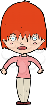 Royalty Free Clipart Image of a Woman Staring