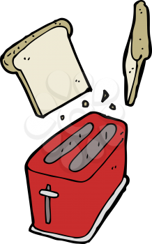Royalty Free Clipart Image of a Toaster Popping