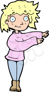 Royalty Free Clipart Image of a Girl Doing a Hawaiian Dance