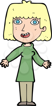 Royalty Free Clipart Image of a Girl Staring