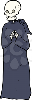 Royalty Free Clipart Image of a Skeleton in a Black Robe
