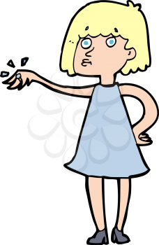 Royalty Free Clipart Image of a Woman Wearing a Diamond Ring