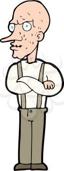 Royalty Free Clipart Image of a Grumpy Man