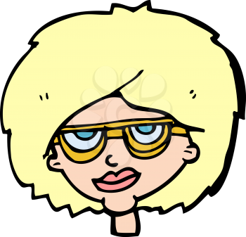 Royalty Free Clipart Image of a Woman Wearing Glasses