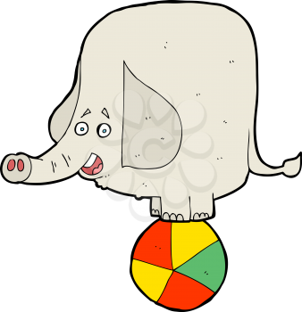 Royalty Free Clipart Image of an Elephant on a Ball