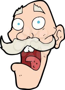 Royalty Free Clipart Image of a Balding Old Man