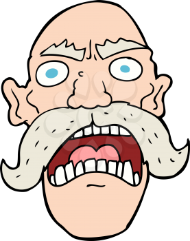 Royalty Free Clipart Image of a Balding Angry Man