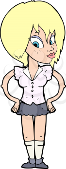 Royalty Free Clipart Image of a Woman With Hands on Hips