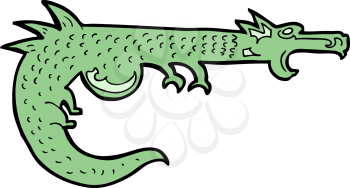 Royalty Free Clipart Image of a Medieval Dragon