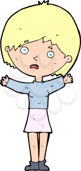 Royalty Free Clipart Image of a Worried Woman