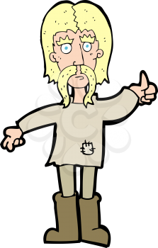 Royalty Free Clipart Image of a Hippie Giving a Thumbs Up