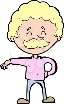 Royalty Free Clipart Image of a Man with Curly Hair
