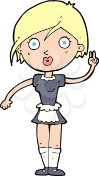 Royalty Free Clipart Image of a Waitress 