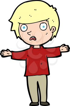 Royalty Free Clipart Image of a Shocked Boy