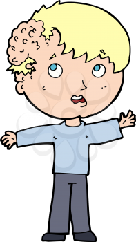 Royalty Free Clipart Image of a Boy with a Growth