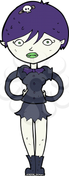 Royalty Free Clipart Image of a Female Vampire