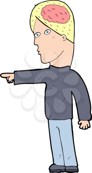 Royalty Free Clipart Image of a Man with Exposed Brain