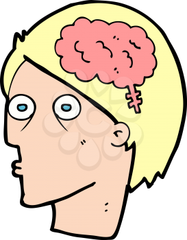 Royalty Free Clipart Image of a Man With a Brain Symbol