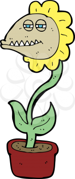 Royalty Free Clipart Image of a Flower Character
