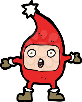 Royalty Free Clipart Image of a Person in a Santa Suit