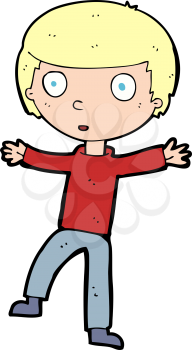 Royalty Free Clipart Image of a Frightened Boy