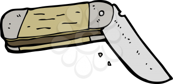 Royalty Free Clipart Image of a Folding Pocket Knife