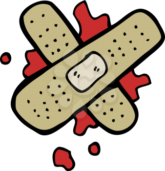 Royalty Free Clipart Image of a Bandages and Blood