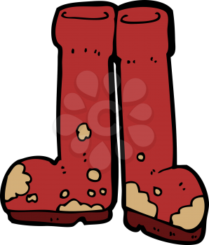 Royalty Free Clipart Image of Dirty Boots