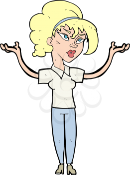 Royalty Free Clipart Image of a Woman with Arms Raised