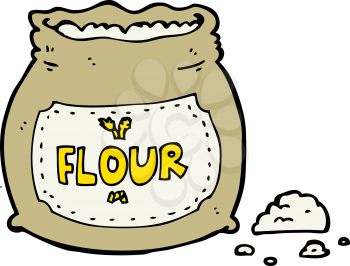 Royalty Free Clipart Image of a Bag of Flour