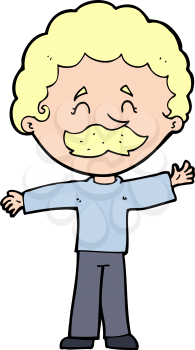 Royalty Free Clipart Image of a Man with a Mustache