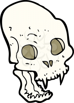 Royalty Free Clipart Image of a Vampire Skull