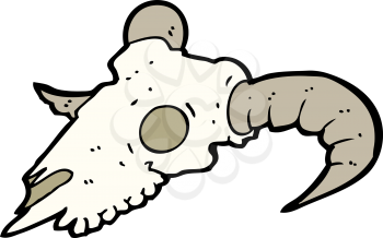 Royalty Free Clipart Image of a Ram Skull