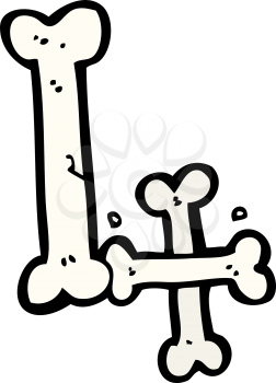 Royalty Free Clipart Image of a Number 4 Made of Bones