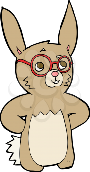 Royalty Free Clipart Image of a Rabbit Wearing Glasses