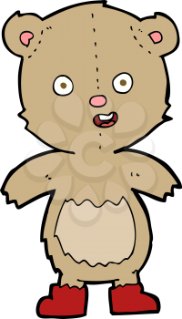 Royalty Free Clipart Image of a Teddy Bear in Boots