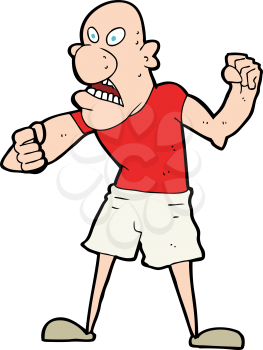 Royalty Free Clipart Image of a Man Fighting