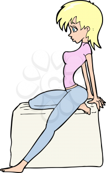Royalty Free Clipart Image of a Girl Posing