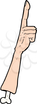 Royalty Free Clipart Image of a Pointing Arm