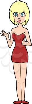 Royalty Free Clipart Image of a Woman Wearing a Short Dress