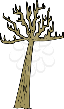 Royalty Free Clipart Image of a Barren Tree
