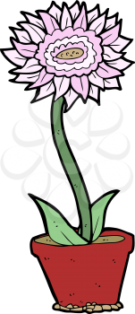 Royalty Free Clipart Image of a Flower in a Pot