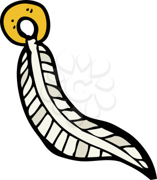 Royalty Free Clipart Image of a Feather Keyring