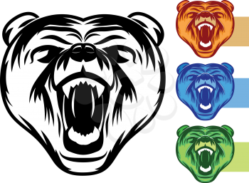 Angry bear icon collection