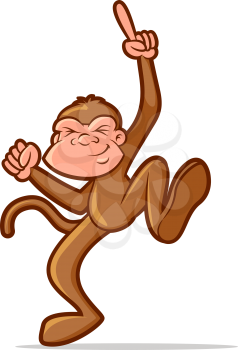 Illustration of a chimp character dancing
