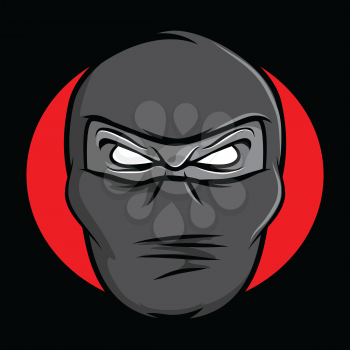 Illustration of an angry masked ninja