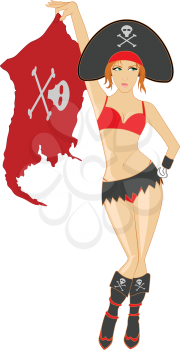 Sexy Pirate Costume with skull flag